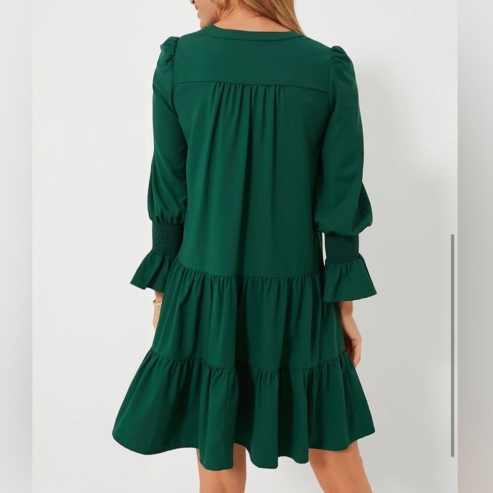 Tuckernuck Pomander Place Green Crepe Kenzo Dress SIZE MEDIUM - Picture 2 of 7